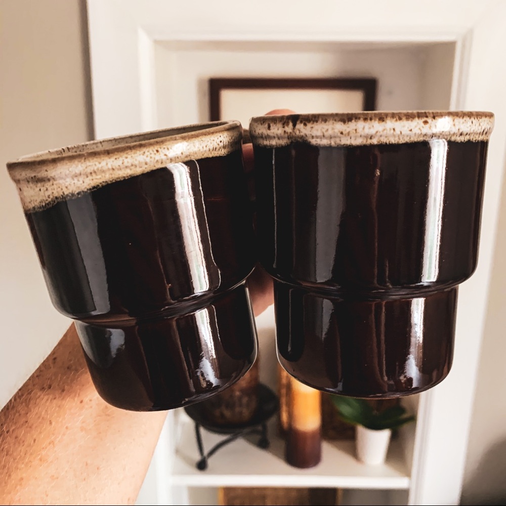 Vintage stoneware coffee mugs